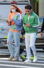 SOPHIE TURNER and Nick and Joe Jonas Out in New York 10/01/2021