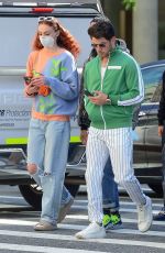 SOPHIE TURNER and Nick and Joe Jonas Out in New York 10/01/2021