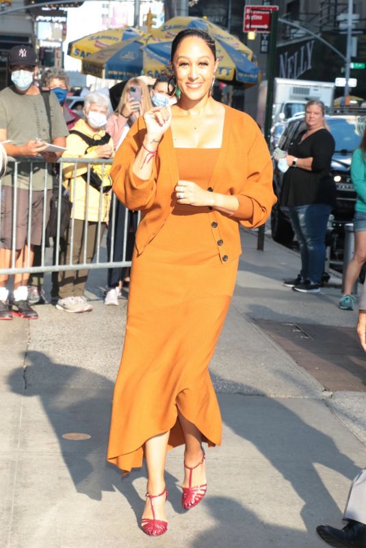 TAMERA MOWRY Arrives at Good Morning America in New York 10/14/2021