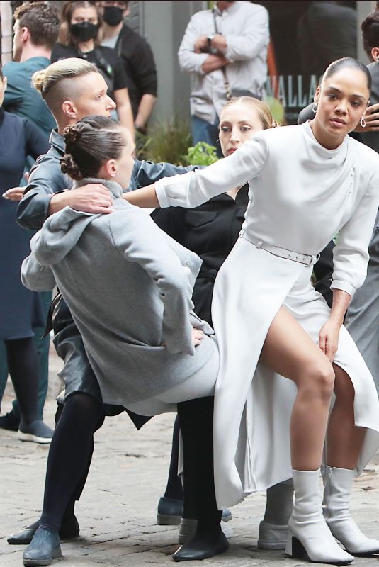 TESSA THOMPSON on the Set of Westworld, Season 4 in New York 10/06/2021