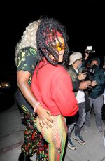 TEYANA TAYLOR Arrives at Cardi B’s 29th Birthday Party in Los Angeles 10/11/2021