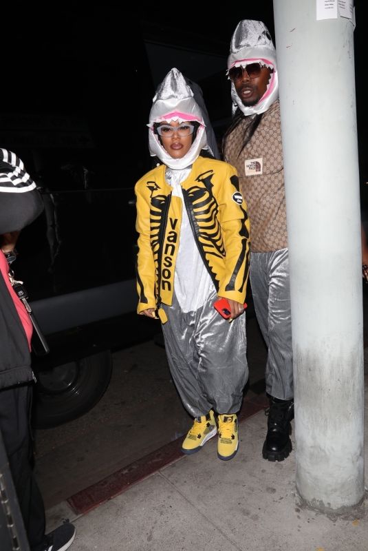 TEYANA TAYLOR Arrives at Doja Cat