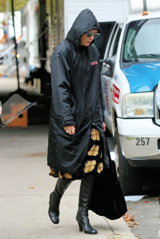 TILDA SWINTON on the Set of Her New Indie Movie Untitled Julio Torres Project in Brooklyn 10/27/2021
