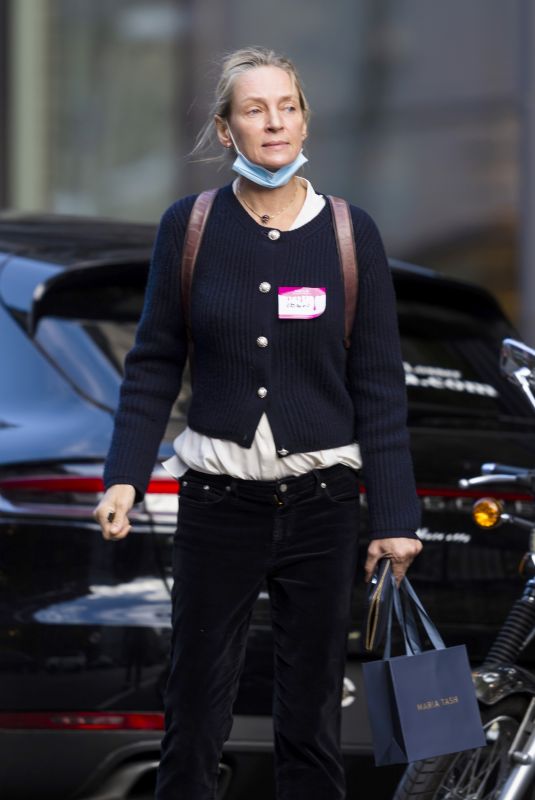 UMA THURMAN Out in New York City 10/17/2021