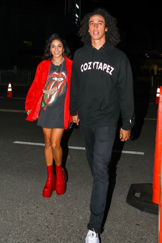 VANESSA HUDGENS and Cole Tucker Arrives at The Rolling Stones Concert in Los Angeles 10/14/2021