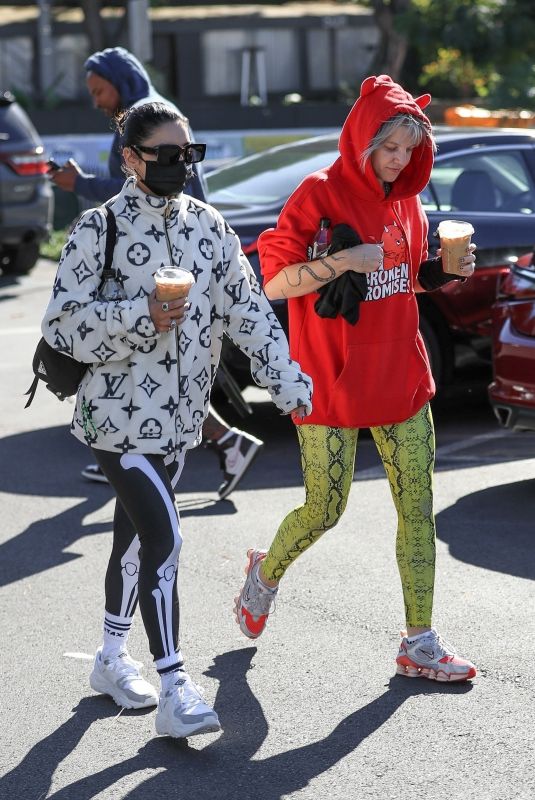 VANESSA HUDGENS and GG NAGREE Out for Coffee in West Hollywood 10/26/2021