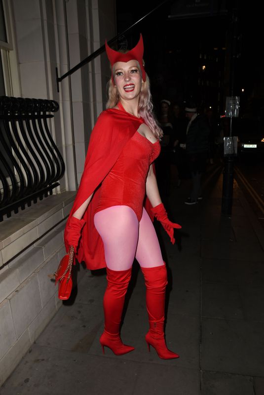 VICTORIA CLAY Arrives at Halloween Party at Isabel in London 10/29/2021