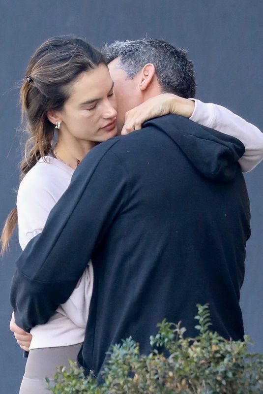ALESSANDRA AMBROSIO and Richard Lee Out Kissing in Brentwood 11/17/2021