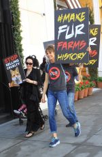 ALEXANDRA PAUL at Anti-Fur Protest on Rodeo Drive in Beverly Hills 11/26/2021