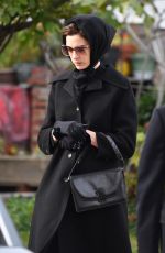 ANNE HATHAWAY on the Set of Armageddon Time in New York 11/11/2021