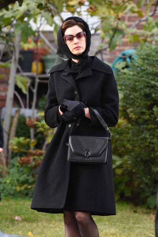 ANNE HATHAWAY on the Set of Armageddon Time in New York 11/11/2021