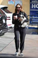 ASHLEY BENSON Out with Her Dog in Los Angeles 11/17/2021