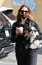 ASHLEY BENSON Out with Her Dog in Los Angeles 11/17/2021