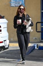 ASHLEY BENSON Out with Her Dog in Los Angeles 11/17/2021