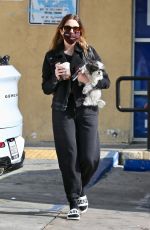 ASHLEY BENSON Out with Her Dog in Los Angeles 11/17/2021