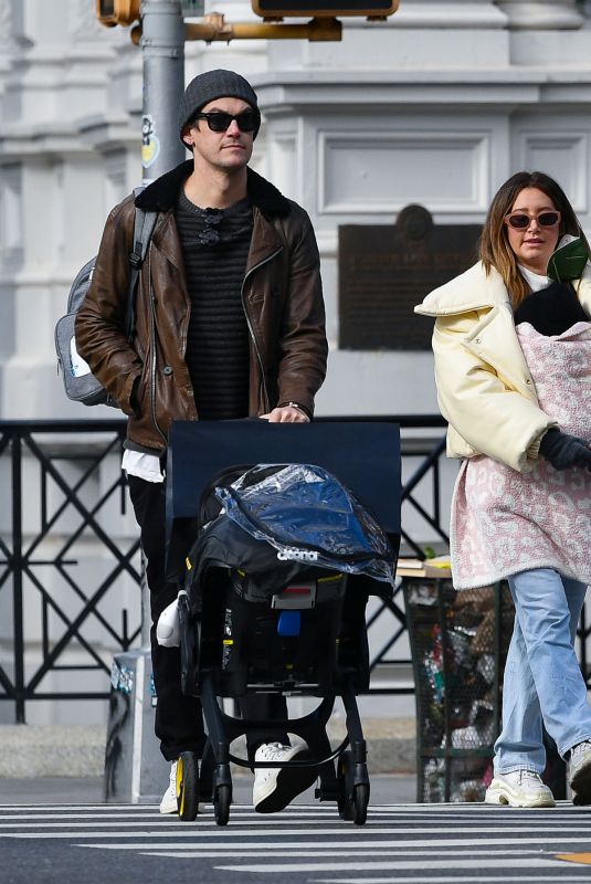 ASHLEY TISDALE and Christopher French Out with Her Baby in New York 11/15/2021