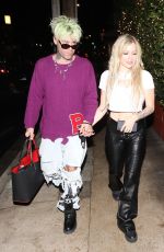 AVRIL LAVIGNE and Mod Sun at Boa Steakhouse in West Hollywood 11/10/2021