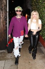 AVRIL LAVIGNE and Mod Sun at Boa Steakhouse in West Hollywood 11/10/2021