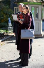 BRIDGET MOYNAHAN During a Break From Filming a Scene at Blue Bloods Set in Central Park 11/11/2021