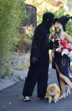 COURTNEY STODDEN Out Trick or Treating in Los Angeles 10/31/2021