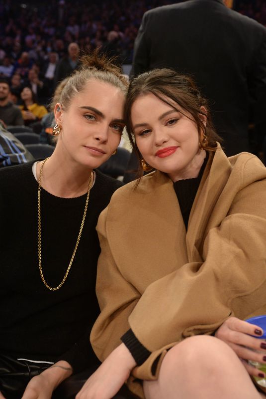 DELENA GOMEZ and CARA DELEVINGNE at Orlando Magic vs. New York Knicks Game in New York 11/17/2021