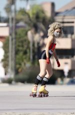 DELLA SABA Out Roller Skating in Los Angeles 11/12/2021