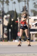 DELLA SABA Out Roller Skating in Los Angeles 11/12/2021