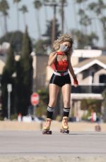 DELLA SABA Out Roller Skating in Los Angeles 11/12/2021