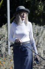 DIANE KEATIN Out with Her Dog in Brentwood 11/21/2021