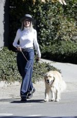 DIANE KEATIN Out with Her Dog in Brentwood 11/21/2021