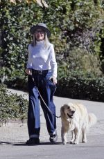DIANE KEATIN Out with Her Dog in Brentwood 11/21/2021