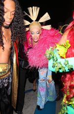 DOJA CAT Arrives at a Halloween Party at Highlight Room in Hollywood 10/31/2021
