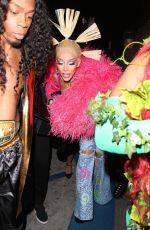 DOJA CAT Arrives at a Halloween Party at Highlight Room in Hollywood 10/31/2021