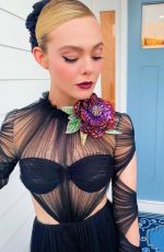 ELLE FANNING Getting Ready for LACMA - Instagram Photos and Video 11/06/2021