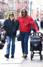 ELSA HOSK and Tom Daly Out with Their Baby in New York 11/21/2021