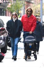ELSA HOSK and Tom Daly Out with Their Baby in New York 11/21/2021