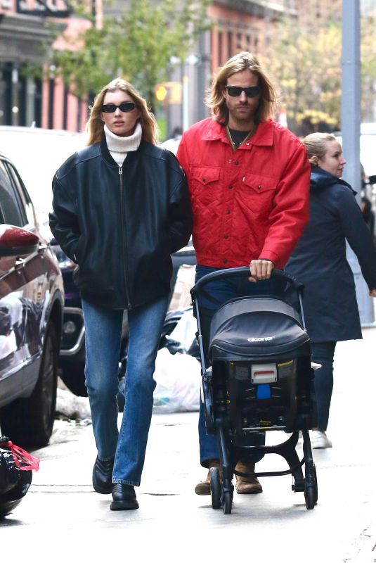 ELSA HOSK and Tom Daly Out with Their Baby in New York 11/21/2021