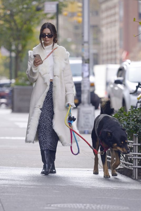 EMILY RATAJKOWSKI Out with Her Dog in New York 11/17/2021