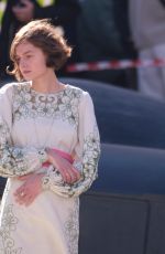 EMMA CORRIN on the Set of Lady Chatterley