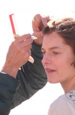 EMMA CORRIN on the Set of Lady Chatterley