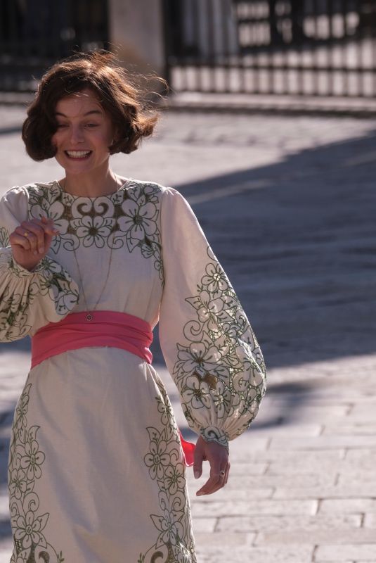 EMMA CORRIN on the Set of Lady Chatterley