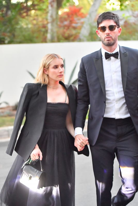 EMMA ROBERTS Arrives at Paris Hilton’s Wedding in Beverly Hills 11/11/2021