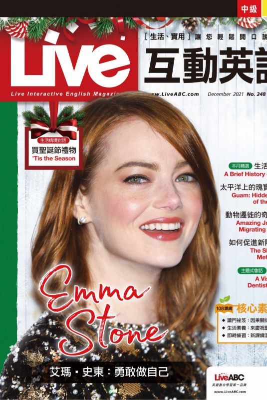 EMMA STONE in Live Magazine, December 2021