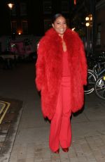 GABRIELLE UNION All in Red Arrives at Chiltern Firehouse in London 11/27/2021
