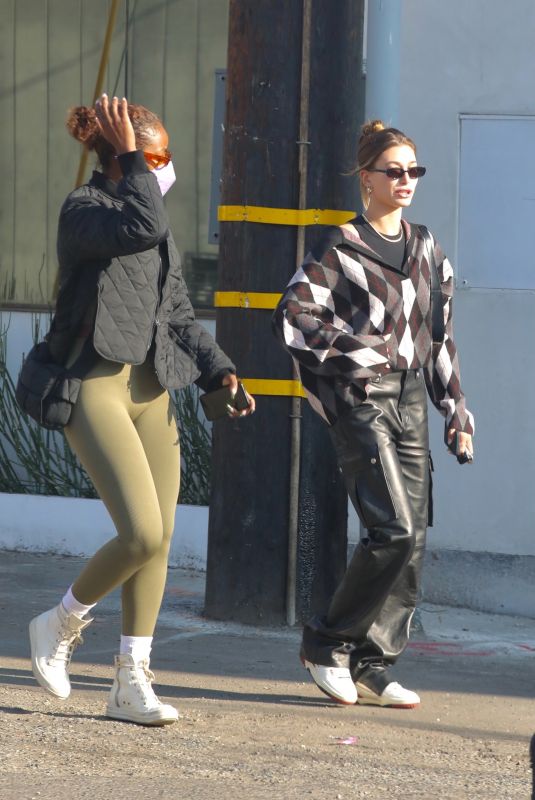 HAILEY BIEBER and JUSTINE SKYE Out Shopping in West Hollywood 11/02/2021