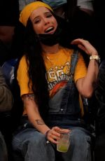 HALSEY and Alev Aydin at Houston Rockets vs LA Lakers Game 10/31/2021
