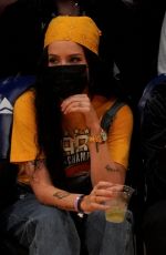 HALSEY and Alev Aydin at Houston Rockets vs LA Lakers Game 10/31/2021