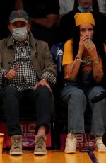 HALSEY and Alev Aydin at Houston Rockets vs LA Lakers Game 10/31/2021