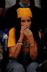 HALSEY and Alev Aydin at Houston Rockets vs LA Lakers Game 10/31/2021