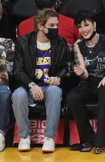 HALSEY and Alev Aydin at Lakers Game at Staples Center in Los Angeles 11/28/2021